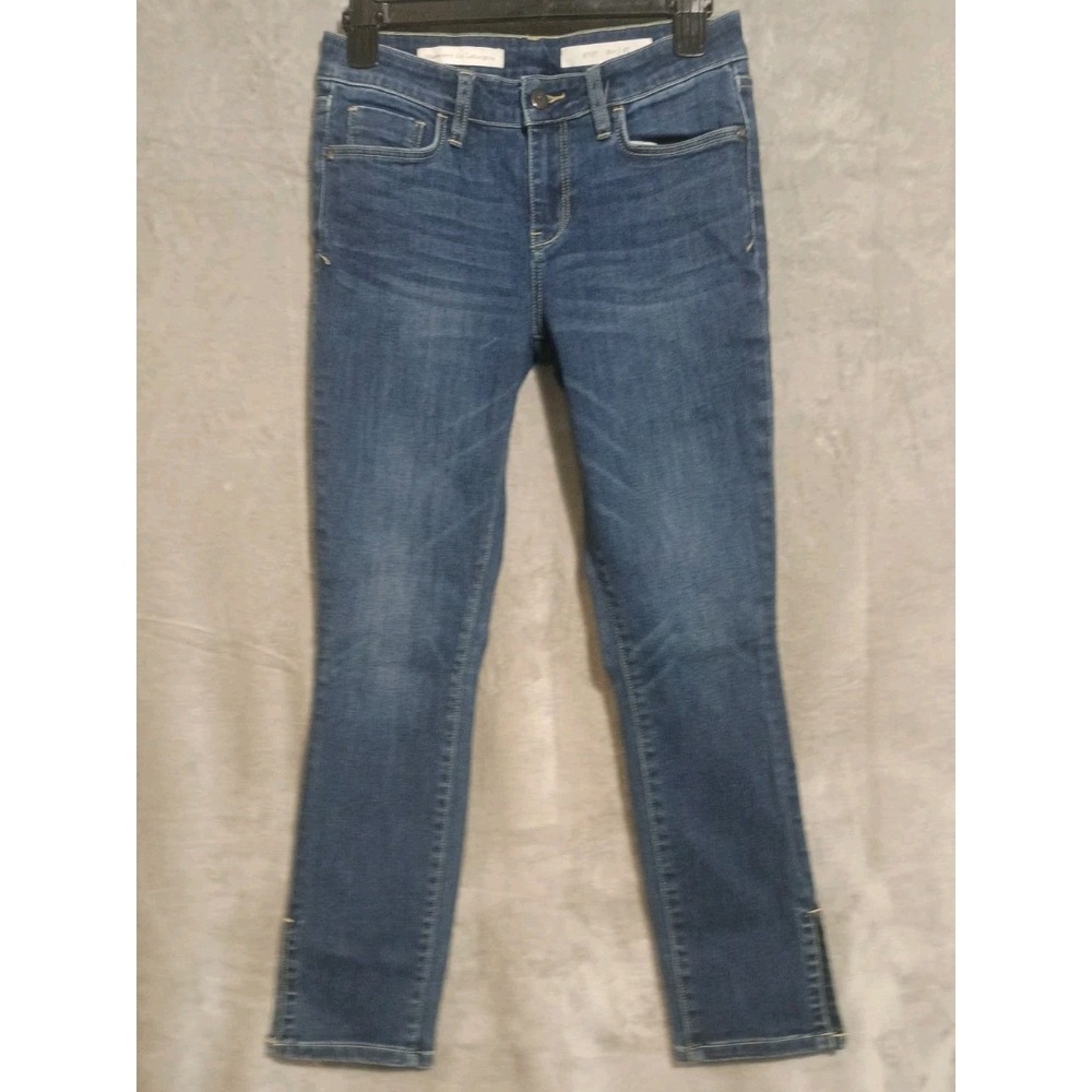 Pilcro and the Letterpress Stet Cropped/Capri Jeans Women's 27 Dark Wash Blue - Picture 2 of 9